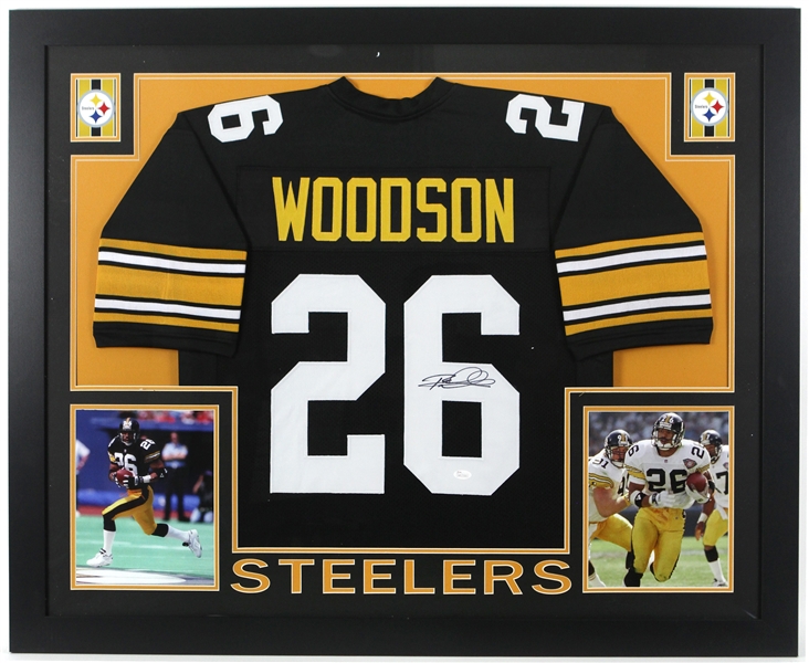 2016 Rod Woodson Pittsburgh Steelers 36" x 44" Framed Display w/ Signed Jersey (*JSA*)