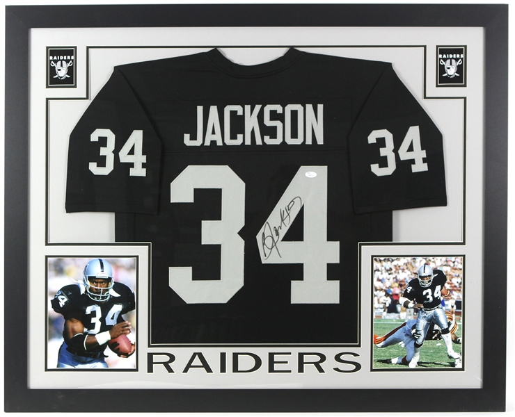 2000s Bo Jackson Los Angeles Raiders 36" x 44" Framed Display w/ Signed Jersey (*JSA*)