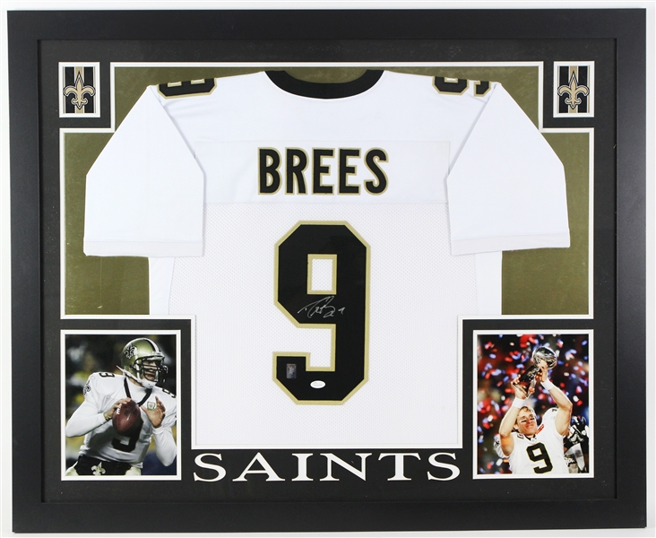 2016 Drew Brees New Orleans Saints 36" x 44" Framed Display w/ Signed Jersey (*JSA*)
