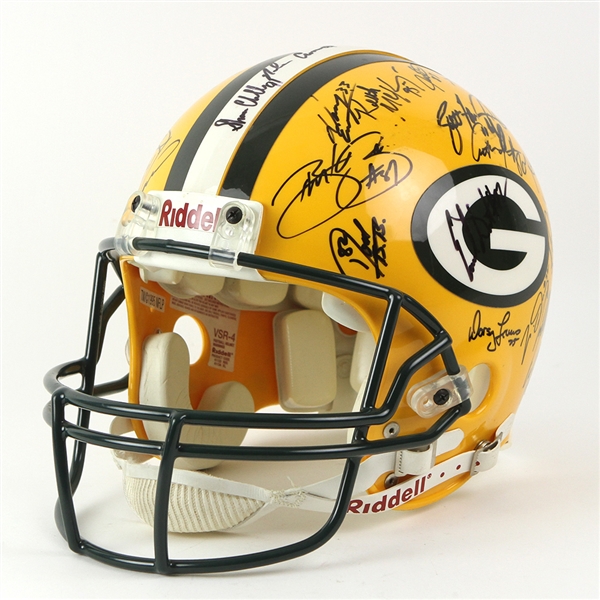 1996 Green Bay Packers Super Bowl XXXI Champion Team Signed Full Size Helmet w/ 40 Signatures Including Brett Favre, Mike Holmgren, Desmond Howard & More (JSA)