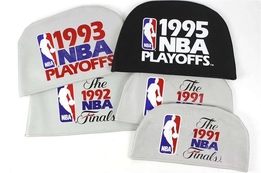 1991-95 NBA Playoffs & Finals Folding Chair Seatback Covers - Lot of 5 (MEARS LOA)