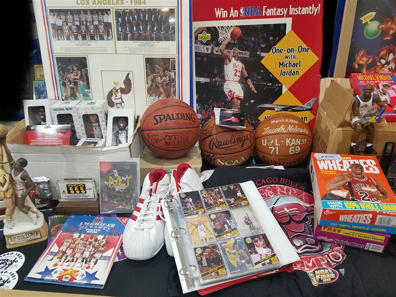 1980s to Present Basketball Lot (200+ Items) Featuring Michael Jordan, Chicago Bulls, Autographs & More!
