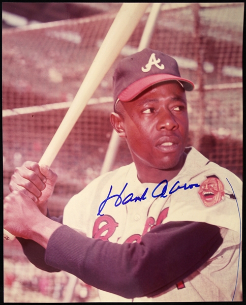 1990s Hank Aaron Atlanta Braves Signed 8" x 10" Photo (JSA)