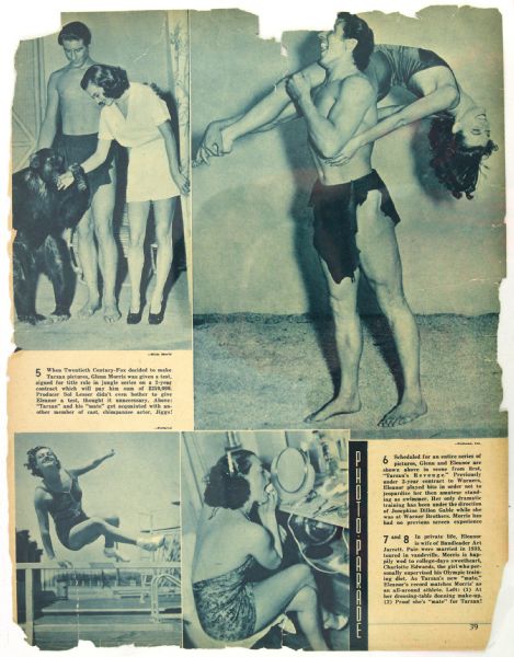 1938 Tarzans Revenge Glenn Morris Eleanor Holm 10" x 14" Page