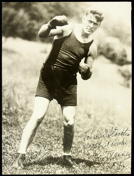 1951 Gene Tunney World Heavyweight Champion Signed & Inscribed 6.75" x 9" Photo (JSA)