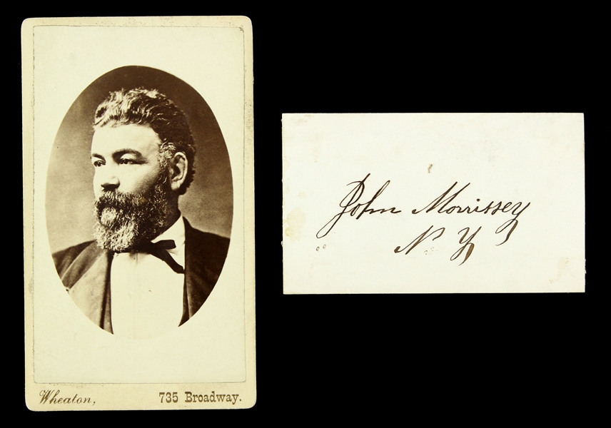 1870s circa John Morrissey Signed 2x3 Card Cabinet Card (2) (JSA)