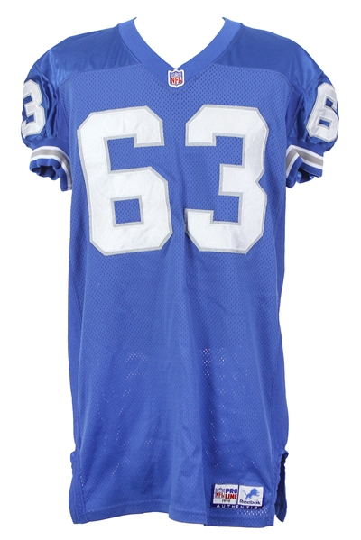 1998 Detroit Lions #63 Home Jersey (MEARS LOA)