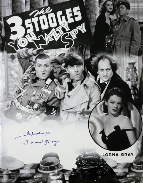 1940 Lorna Gray The Three Stooges Signed LE 16x20 B&W Photo (JSA)