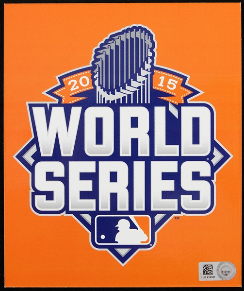 2015 New York Mets Kansas City Royals Citi Field 5" x 6" World Series Locker Tag (MEARS LOA/MLB Hologram) 