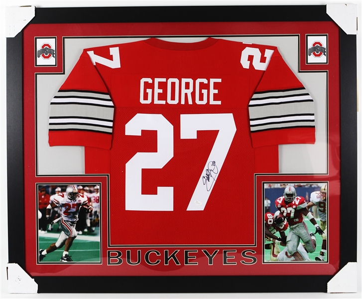 2016 Eddie George Ohio State Buckeyes 36" x 44" Framed Signed Jersey *JSA*