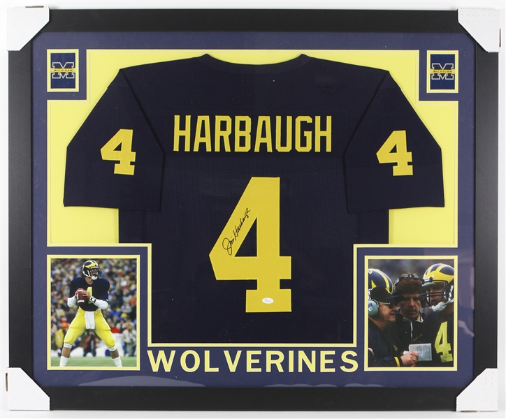 2016 Jim Harbaugh Michigan Wolverines 36" x 44" Signed Jersey *JSA*