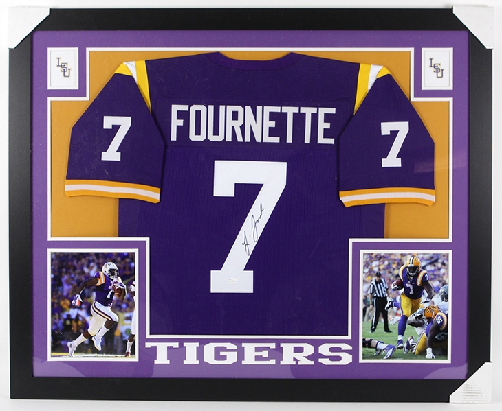 2016 Leonard Fournette LSU Tigers 36" x 44" Framed Signed Jersey *JSA*