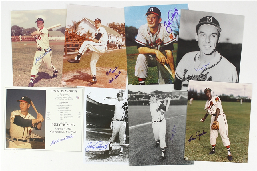 1950’s Milwaukee Braves Players Autographed 8x10’s (Lot of 8)(JSA)