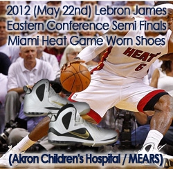 2012 (May 22nd) Lebron James Eastern Conference Semi Finals Miami Heat Game Worn Shoes Akron Childrens Hospital / MEARS LOA