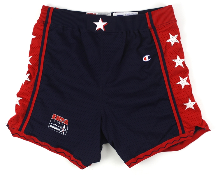 1996 Team USA Olympic Basketball Road Game Shorts Attributed to Anfernee Penny Hardaway (MEARS LOA)