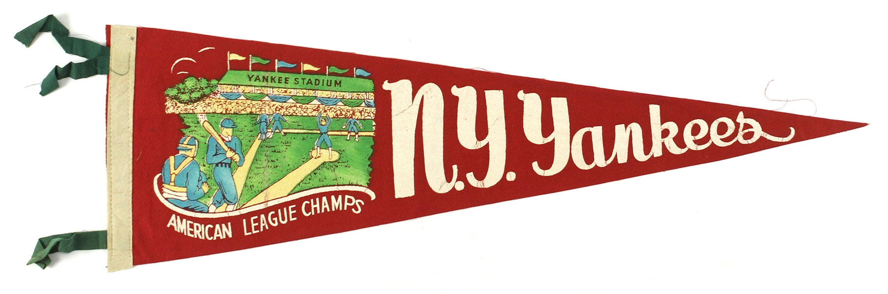 1930s Vintage New York Yankees Red 26” Pennant