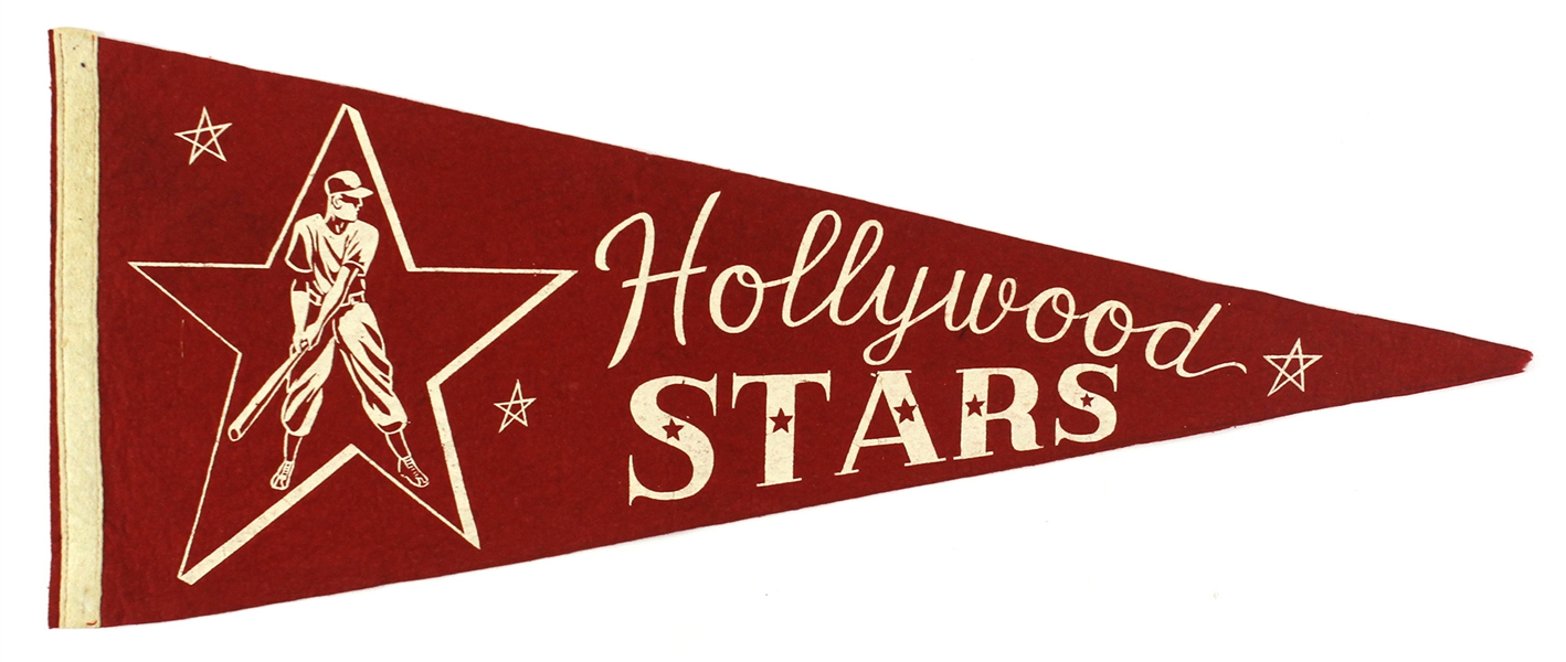 1950s PCL Vintage Hollywood Stars Red 29” Pennant