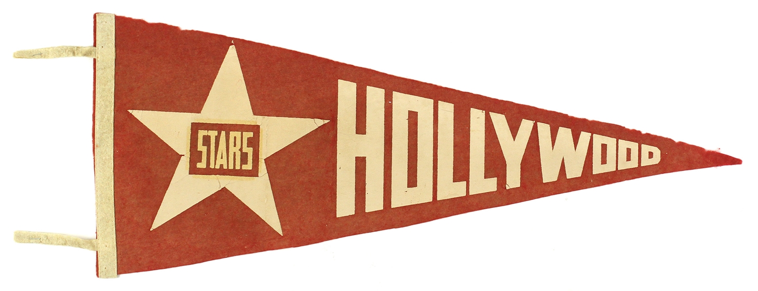 1940s PCL Vintage Hollywood Stars Red 26” Pennant