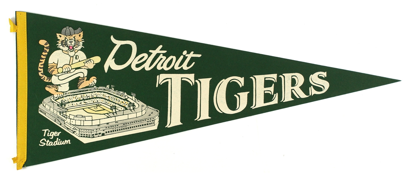 1950s Vintage Detroit Tigers Green 29” Pennant