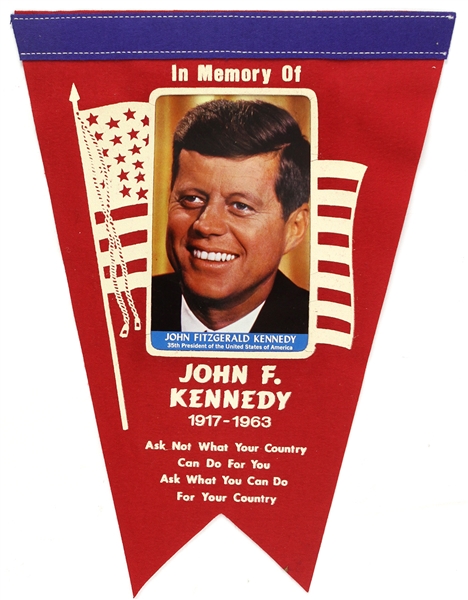 1960’s JFK 12” Memorial Pennant 