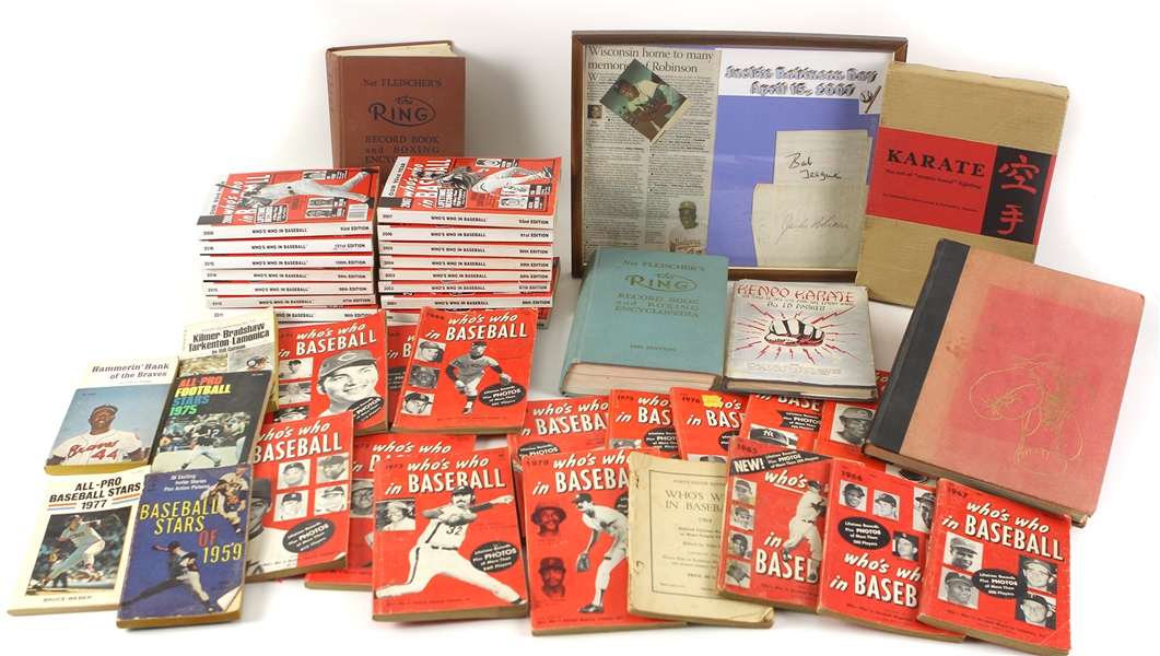1960s-2000s Who’s Who in Baseball, Assorted Football/Baseball/Boxing Books, and more (Lot of 60+)*