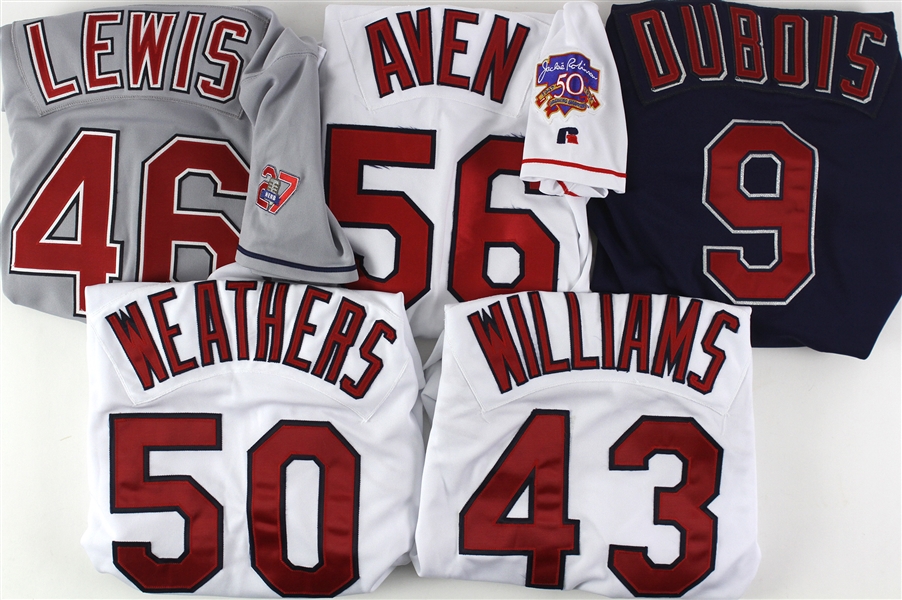 1997-2009 Cleveland Indians Game Worn and Team Issued Jerseys Including David Weathers, Matt Williams and More (Lot of 5)(MEARS LOA)