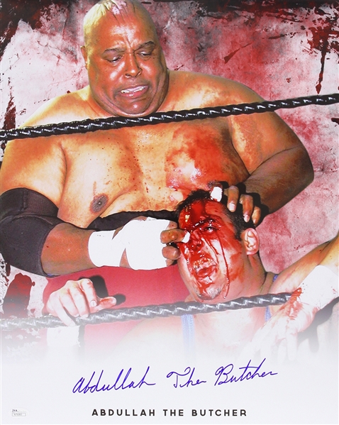 Abdullah the Butcher Wrestling Legend Signed LE 16x20 Color Photo (JSA)