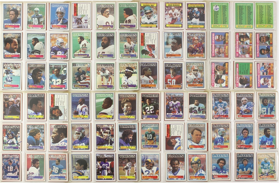 1983 Topps NFL Trading Cards with Over 100 Cards Autographed (Lot of 396)(JSA)