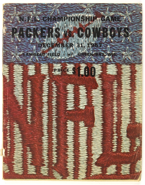1967 Packers vs Cowboys NFL Championship Ice Bowl Game Program