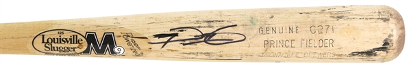 2005-08 Prince Fielder Milwaukee Brewers Signed Louisville Slugger M9 Professional Model Game Used Bat (MEARS LOA/JSA)