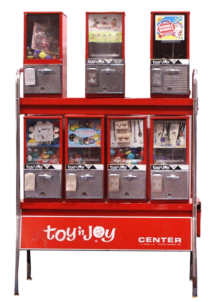 1980s Toy n Joy Center Coin Operated Toy Vending Machine 