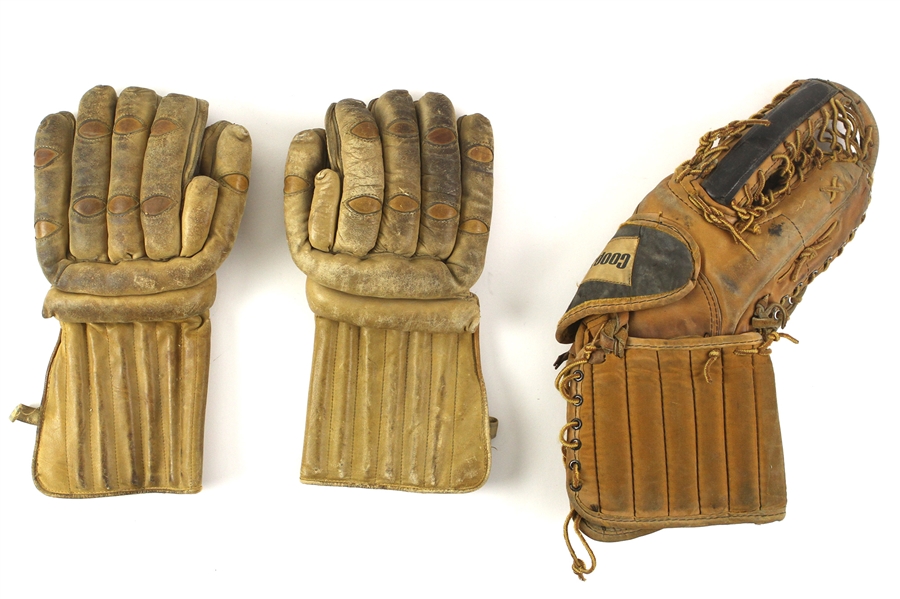 1960s Vintage Hockey Gloves (Lot of 3)