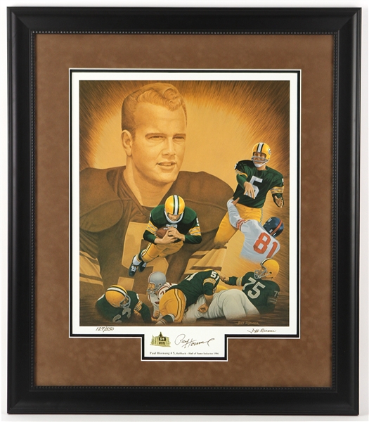 1999 Paul Hornung Green Bay Packers Signed 26 1/2" x 31" Framed Print (JSA)