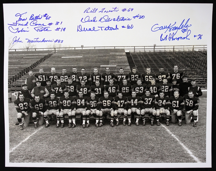 1950s-1960s Green Bay Packers Signed 8" x 10" Team Photo Including Tom Bettis, Tobin Rote, and more (JSA)