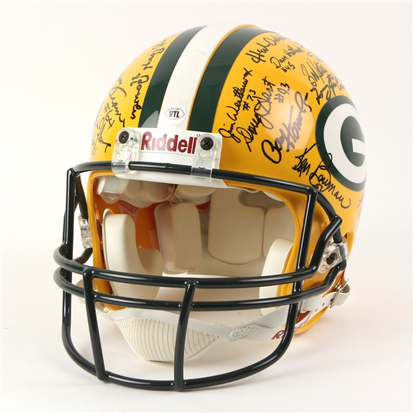 1966 Green Bay Packers Super Bowl I Champions Multi Signed Full Size Helmet w/ 31 Signatures Including Bart Starr, Jerry Kramer, Jim Taylor & More (JSA)