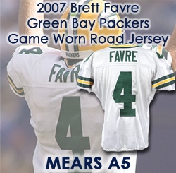 2007 Brett Favre Green Bay Packers Road Game Jersey w/ Teammate LOA (MEARS LOA)