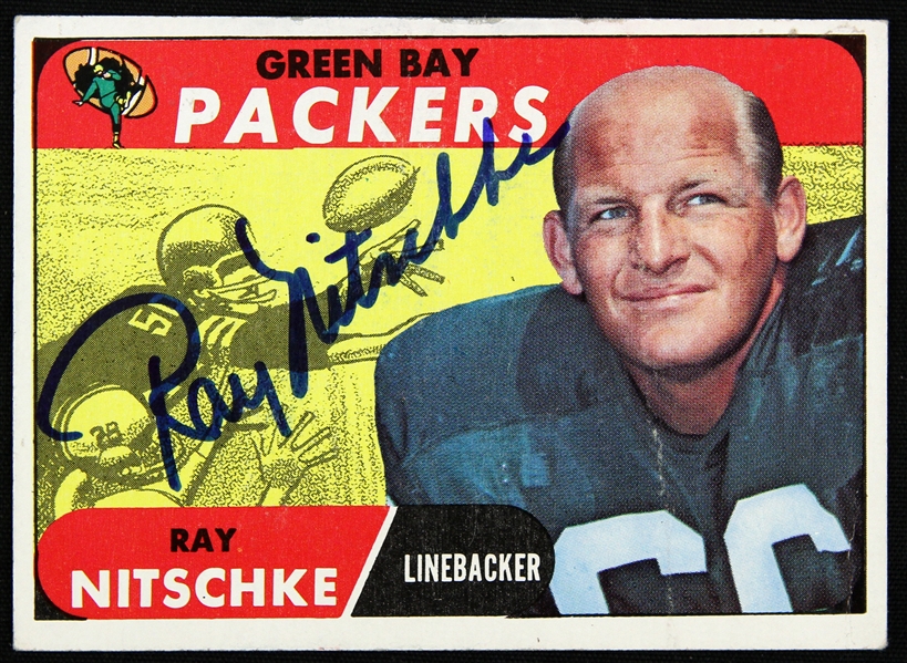 1968 Ray Nitschke Green Bay Packers Signed Topps Trading Card (JSA)