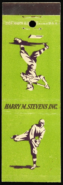 1950s Harry M. Stevens Inc. Match Book Cover 