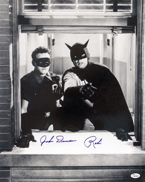 1949 John Duncan Adventures of Batman & Robin (window shot) Signed LE 16x20 B&W Photo (JSA)