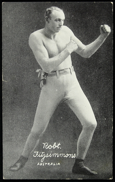 1921 Bob Fitzsimmons World Middle/Light Heavy/Heavyweight Champion 3.25" x 5.25" Postcard