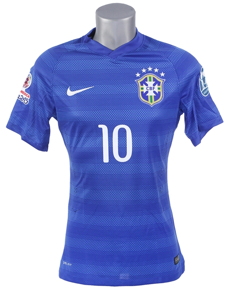 2015 Neymar Brazil National Soccer Team Copa America Jersey (MEARS LOA)