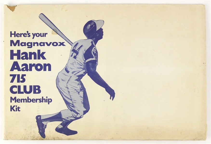 1974 Hank Aaron Milwaukee Braves Unopened Magnavox 715 Club Membership Kit