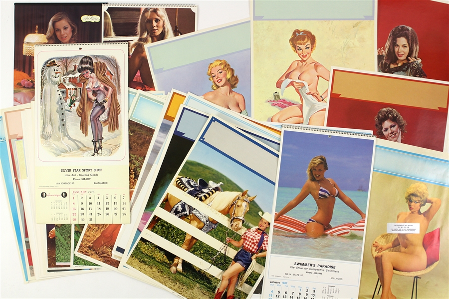 1950s-1980s Pin-Up Girl Photos and Calendars (Lot of 50+)