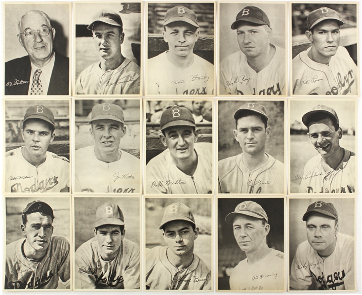 1948 Brooklyn Dodgers Team Issued 6 1/2"x 9" Photos (Lot of 46)