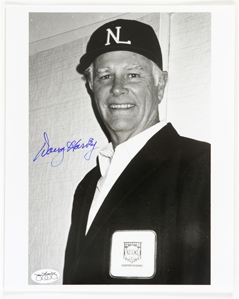 1962-1992 Doug Harvey NL Umpire Autographed 8x10 Photo *JSA*