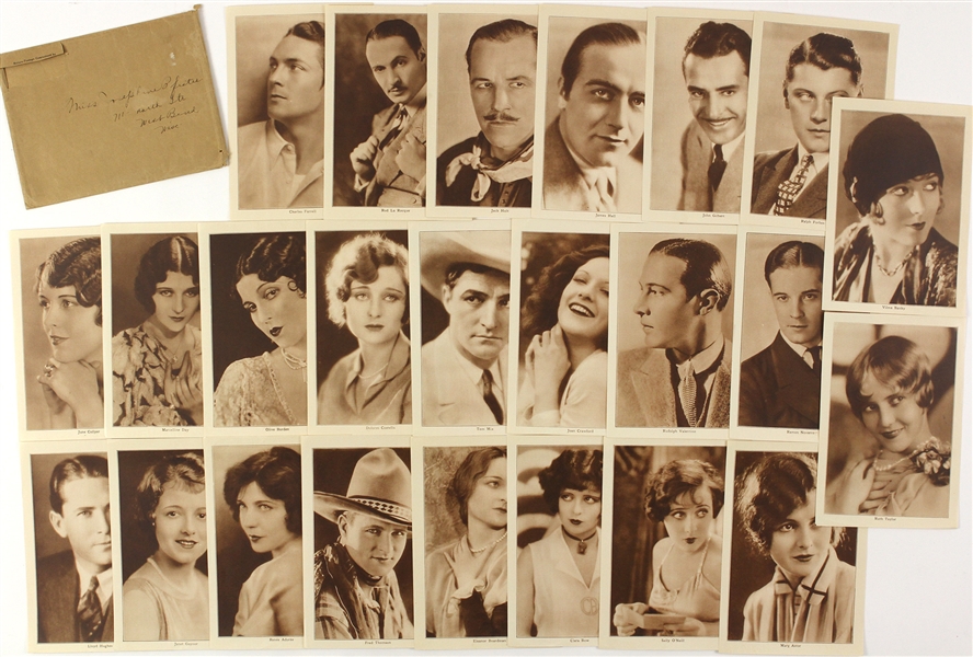 1920s-1930s Actor 5 1/2"x 8" Photos Including Rudolph Valentino, Clara Bow and more (Lot of 24)