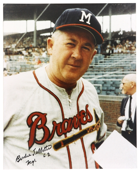 1961-62 Milwaukee Braves Manager Birdie Tebbetts Autographed 8x10 Photo (JSA)