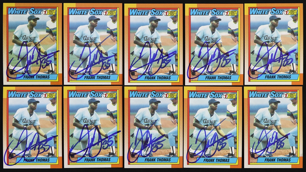 1990 Frank Thomas Chicago White Sox Signed Topps Trading Cards (Lot of 10)(JSA)