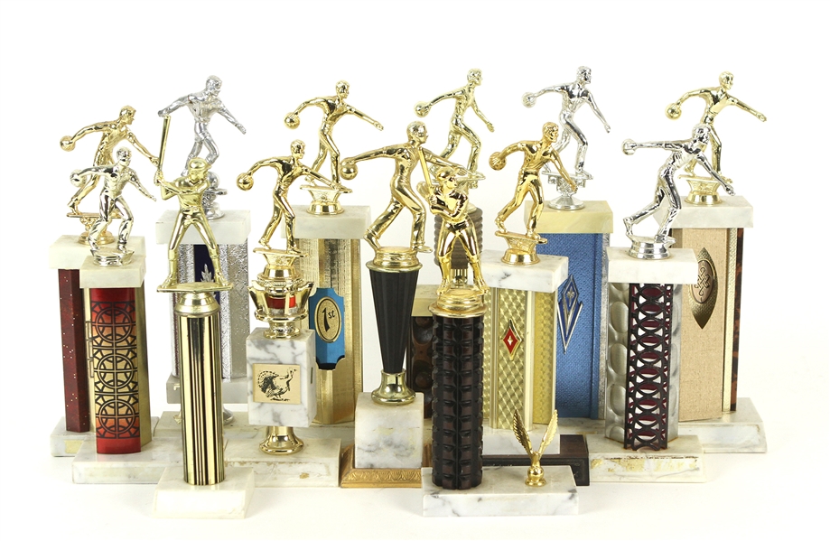 1960s-1970s Bowling and Baseball 12"-14" Trophies (Lot of 13)