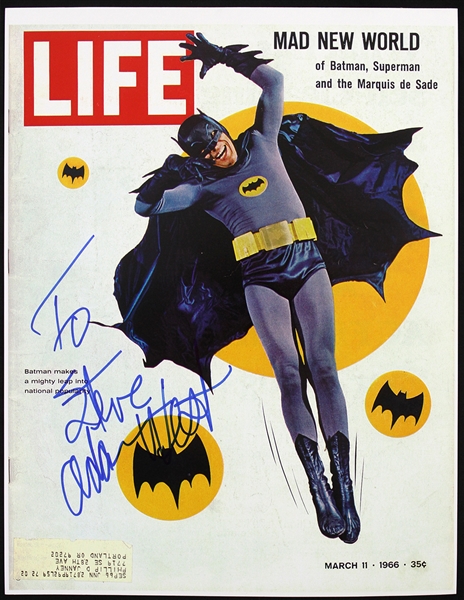 1966 Adam West Batman Signed 8"x 10" Life Cover Photo (JSA)